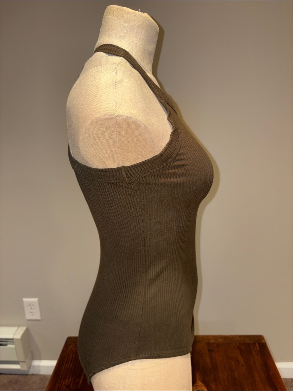 LOFT Ribbed Halter Racerback Bodysuit Size XS - Picture 4 of 10